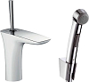 Смеситель для раковины Hansgrohe PuraVida 15275400 с гигиеническим душем, белый/хром