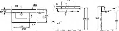 Раковина 100 см Jacob Delafon Soprano EXK122-00