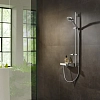 Душевой гарнитур Hansgrohe Raindance Select S 120 3jet PowderRain 27667000, штанга 90 см, корпус хром, лицевая часть белая, 3 режима струи