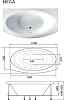 Акриловая ванна 1Marka Nega 170x95 01нег1795, без гидромассажа