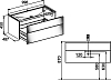 Тумба с раковиной Keuco Royal Reflex трюфель 100 см