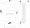Полотенцесушитель водяной Terminus Аврора П6 400x600 бп500 4670078529862, хром
