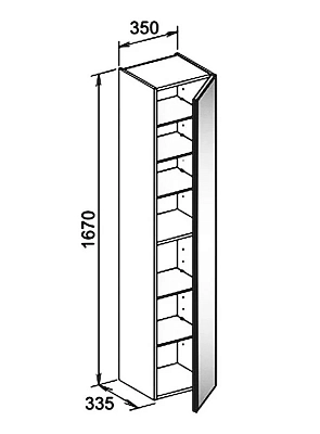 Шкаф-пенал Keuco Royal Reflex 34030320002 коричневый