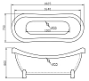 Акриловая ванна BelBagno 170х80.5 BB05/BB04-SUP/BB-LEG-LION-ORO белый