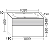 Тумба с раковиной Burgbad Fiumo 100 SFXN102F3958FOT52G0200C0001*1, Tectona Dekor Zimt Graphit Softmatt