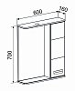 Зеркальный шкаф Emmy Монтана mont60mir1-l белый