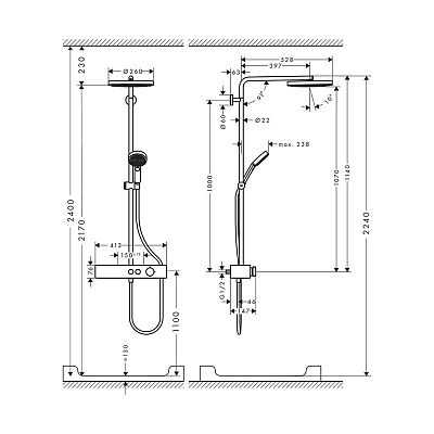 Душевая система Hansgrohe Pulsify 24220670 черный