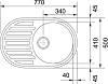 Кухонная мойка 77 см Franke Pamira PMN 611 101.0009.496, нержавеющая сталь