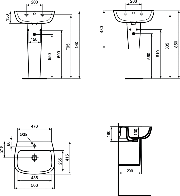 Пьедестал для раковины Ideal Standard Esedra T283901