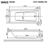 Акриловая ванна Whitecross Wave 180х80 0101.180080.100.LINENANO.CR хром, белый