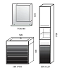 Тумба под раковину Edelform Ginza 1-518-13-E60-K белый, черный