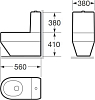 Унитаз-компакт напольный Armani / Roca Baia 7.3420.C.7R3.0 с бачком 7.3410.C.0R3.0, greige