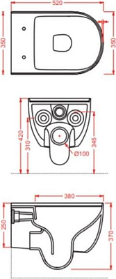 Подвесной унитаз ArtCeram The One THV001 01 00 bi