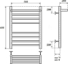 Полотенцесушитель электрический Point PN10156SPE П7 500x600 с полкой левый/правый, хром