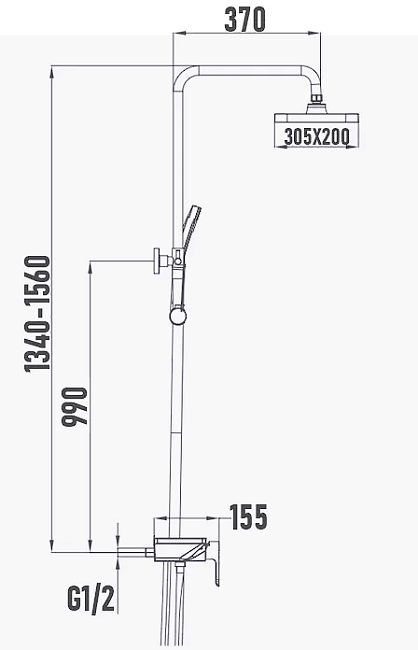 Душевая система Gappo Y2400035-4 хром