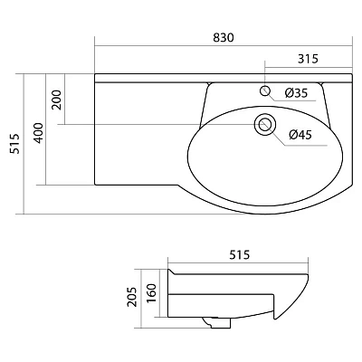 Раковина Style Line Коралл ЛС-00000164 белый