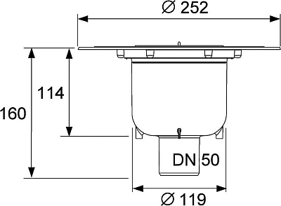 Сифон для душевого лотка Tece Drainpoint S 3601600 вертикальный