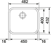 Кухонная мойка 48 см Franke Galasia GAX 110-45 3.5" 122.0021.440, нержавеющая сталь