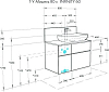 Тумба с раковиной Aquaton Мишель 80 1A2445K2MIX40, дуб эндгрейн/белый