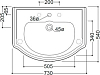 Раковина с пьедесталом 73 см KERASAN Retro 104701*3 с тремя отверстиями под смеситель