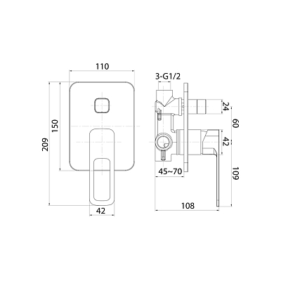 Смеситель для душа Iddis Slide SLIBL00i67 черный