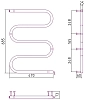 Полотенцесушитель электрический Стилье М-образный 00504-7050 хром