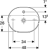 Раковина накладная 40x50 см Geberit VariForm 500.775.01.2 с отверстием перелива, белый