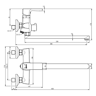 Смеситель для ванны с душем Lemark Ursus LM7251BL черный