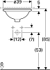 Раковина под столешницу 39 см Geberit VariForm 500.747.01.2 без отверстия перелива, белый