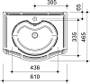 Мебельная раковина Caprigo 158-G 3060