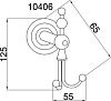 Двойной крючок Boheme Imperiale 10406, золото