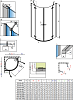 Дверь для душевого уголка 80 см Radaway Fuenta New PDD 80L 384002-01-01L стекло прозрачное