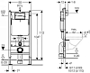 Комплект инсталляция Geberit с безободковым унитазом Geberit iCon Rimfree, 500.300.82.1 сиденье микролифт, с клавишей