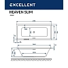 Акриловая ванна Excellent Heaven Slim WAEX.HEV18S.NANO.GL золото, белый