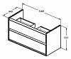 Тумба под раковину Ideal Standard Connect Air E0821VY белый, коричневый