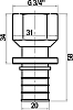 Переходник Stout SFA 0019 20xG 3/4" аксиальный с накидной гайкой