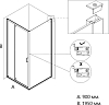 Душевая дверь Creto Astra 90x195 см 121-WTW-900-C-B-6, стекло прозрачное профиль черный