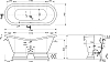 Ванна из искусственного камня Эстет Бостон на подиуме 180x75