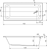 Акриловая ванна Cezares Plane Solo 170х70 PLANE SOLO-170-70-45-W37