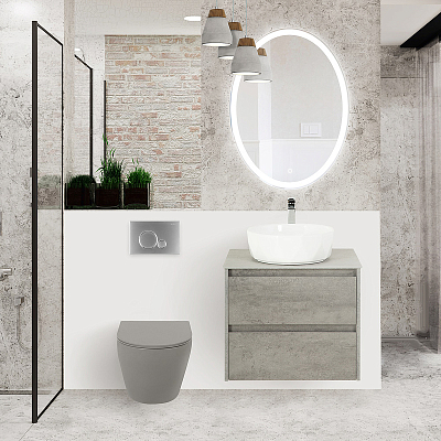Подвесной унитаз BelBagno Colorato BB062CHR-GR безободковый, серый матовый