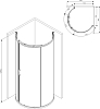 Душевой уголок AM.PM Like Round 95x95 W83G-333-095CG профиль хром глянцевый, стекло тонированное
