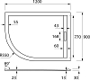 Поддон для душа Cezares TRAY-AS-RH-120/90-550-30-W-R