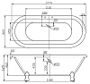 Акриловая ванна BelBagno BB21/BB04-SUP/BB-LEG-LION-ORO белый