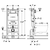 Инсталляция Geberit Alpha для подвесного унитаза, 458.233.21.1 с панелью смыва, хром