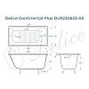 Чугунная ванна Delice Continental Plus DLR230633-AS белый