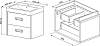Тумба с раковиной Бриклаер Палермо 60/3 подвесная с двумя ящиками