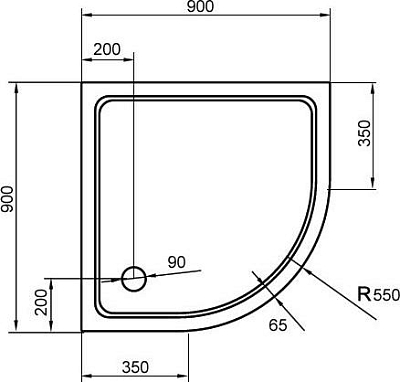 Поддон для душа Cezares SMC R 100x100 см