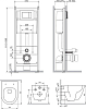 Инсталляция с подвесным унитазом Damixa Apollo DX22.IS10151.1700 с сиденьем микролифт и клавишей смыва хром