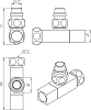 Комплект подключения Secado 3/4x1/2 4603777442941 с квадратными вентилями, черный матовый