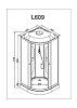 Душевая кабина Deto L L609GM+EL